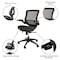 Flash Furniture Black Mid-Back Mesh Office Chair with Flip-Up Arms BL-8801X-BK-GG - alternate 9